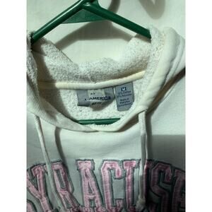 J. America Medium Syracuse  Pullover White/Pink Hoodie Sweatshirt